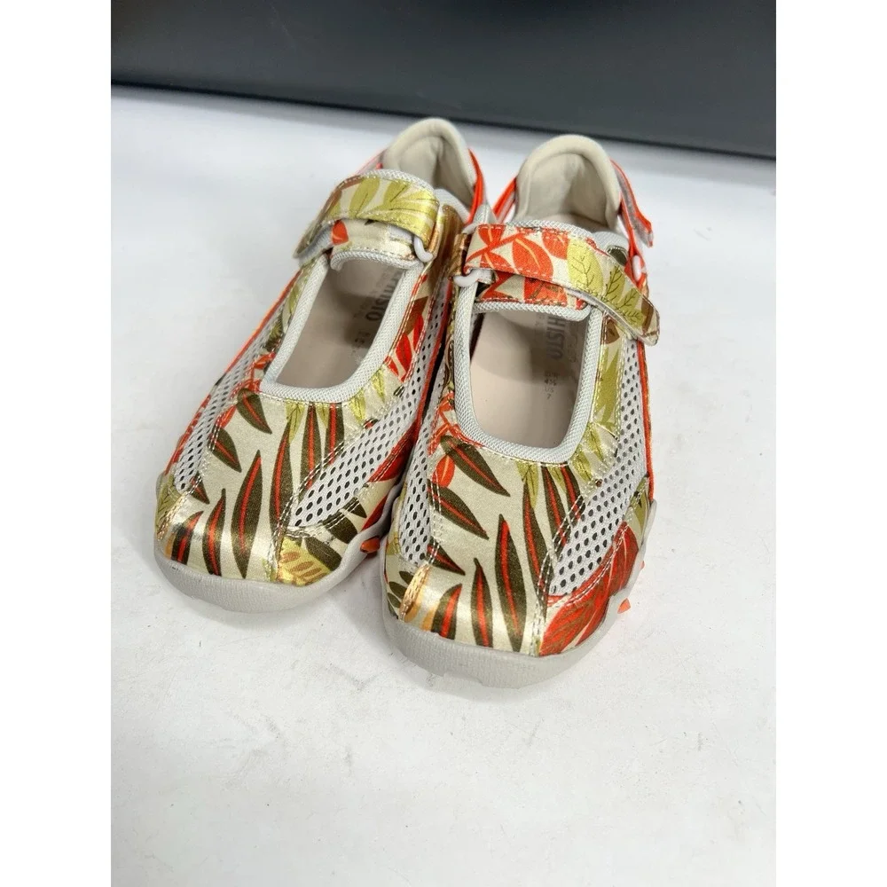 Mephisto Allrounder Niro Womens 7 Orange Multicolor Floral Mary Jane Hiking Shoe